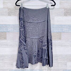 NALLY & MILLIE Paisley Yoga Skirt Gray Womens Small